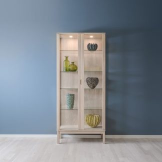 Klim 502 vitrine hvit oljet eik