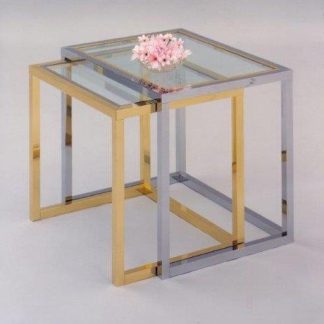 Kuben sette bord krom messing